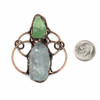 Aquamarine and Fluorite approx. 40x55mm Rough Nugget Antique Copper Pendant with 8mm Open Jump Rings - 1 per bag