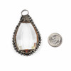 Cherry Tree Beads Glass 35x60mm Faceted Teardrop Pendant with Gun Metal Bumpy Bezel and Loop - 1 per bag 