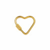 18k Gold Plated Stainless Steel 22x25mm Heart Carabiner Clasp with Hexagon Locking Sleeve - 1 piece