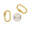 Cherry Tree Beads 18k Gold Plated Stainless Steel 14x25mm Carabiner Clasp with Textured Locking Sleeve - 1 piece 