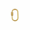 Cherry Tree Beads 18k Gold Plated Stainless Steel 14x25mm Carabiner Clasp with Textured Locking Sleeve - 1 piece 
