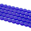 Matte Glass, Sea Glass Style 12mm and 7mm thick Medium Cobalt Blue Coin Beads - 8 inch strand