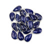 Sapphire approximately 13x25mm Faceted Teardrop Drop with a Sterling Silver .925 Bezel  - 1 piece