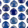 Lapis 40mm Top Front to Back Drilled Almond Pendant with a Flat Back - 1 piece