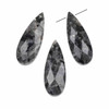 Black Labradorite/Larvikite 15x40mm Top Side Drilled Faceted Teardrop Pendant - 1 piece