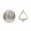 Cherry Tree Beads White Shell 13x18mm Tiny Triangle Link with Silver Plated Bezel and Loops - 1 piece 