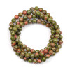 Cherry Tree Beads Unakite 8mm Mala Round Beads - 115 beads per strand 