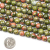 Cherry Tree Beads Unakite 8mm Mala Round Beads - 115 beads per strand 