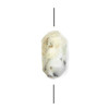 White Opal approx. 13x26mm Horizontally Drilled Hexagonal Double Point Focal Bead - 1 piece