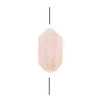 Rose Quartz approx. 13x26mm Horizontally Drilled Hexagonal Double Point Focal Bead - 1 piece