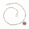 Botswana Agate 3mm round natural gemstone beads on a 15-inch strand displayed with a coin for size comparison, perfect for detailed jewelry designs.