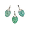 Cherry Tree Beads Amazonite 10x19mm Pointed Dagger Pendant with Silver Plated Top and 2x7mm Bail - 1 piece 