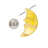 Cherry Tree Beads Yellow Fluorite approx. 23-27x47-55mm Crescent Moon Face Pendant - 1 per bag 
