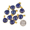 Cherry Tree Beads Lapis 14x18mm Almond Drop with a Gold Plated Brass Bezel & Bail - 1 piece 
