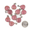 Rhodonite 14x18mm Almond Drop with a Silver Plated Brass Bezel & Bail - 1 piece