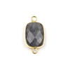 Cherry Tree Beads Blue Labradorite 11x22mm Rounded Rectangle Link with a Gold Plated Brass Bezel & Loops - 1 piece 