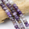 Cherry Tree Beads Large Hole Chevron Amethyst 5x8mm Rondelle with 2.5mm Drilled Hole - approx. 8 inch strand 