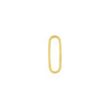 Set of six 7x20mm oval brass paper clip link components in raw and coated finishes, shown on a white background.
