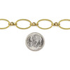 Cherry Tree Beads Raw Brass Chain with 10x15mm Oval Links alternating with 2x8mm Bars and 4mm Round Beads - chain2396vb-2m - 2 meters 
