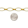 Brass Chain with 8x15mm Oval Links alternating with 2x7mm Grooved Connectors - chain346vb-2m - 2 meters