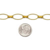 Cherry Tree Beads Raw Brass Chain with 8x15mm Oval Links alternating with 2x7mm Grooved Connectors - chain346vb-sp - 10 meter spool 