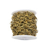 Cherry Tree Beads Raw Brass Chain with 8x15mm Oval Links alternating with 2x7mm Grooved Connectors - chain346vb-sp - 10 meter spool 
