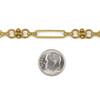 Cherry Tree Beads Raw Brass Chain with 5.5x22mm Paper Clip Links with 6mm Round Links and 3x7mm Bar - chain347vb-2m - 2 meters 
