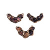 Natural gemstone pendant featuring an amethyst and copper rough nugget curved link, approximately 15-25x56-60mm, ideal for unique jewelry designs.