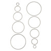 Natural Silver Stainless Steel Assorted Hoop Components - .8x10-50mm, 10 pieces per bag