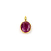 Ruby approximately 7x12mm Faceted Oval Drop with Gold Vermeil Bezel - 1 piece