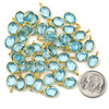 Sky Blue Quartz approximately 7x12mm Faceted Oval Drop with Gold Vermeil Bezel - 1 piece