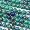 Natural Azurite 10mm Round Beads - 15 inch strand