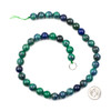 Natural Azurite 10mm Round Beads - 15 inch strand