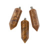 Cherry Tree Beads Yellow Cherry Blossom Agate 15x48mm Hexagonal Point Pendant with Silver Plated Loop and Bail - 1 per bag 