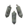 Cherry Tree Beads Blue Labradorite 15x48mm Hexagonal Point Pendant with Silver Plated Loop and Bail - 1 per bag 
