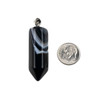 Cherry Tree Beads Sardonyx 15x48mm Hexagonal Point Pendant with Silver Plated Loop and Bail - 1 per bag 