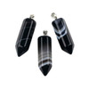 Cherry Tree Beads Sardonyx 15x48mm Hexagonal Point Pendant with Silver Plated Loop and Bail - 1 per bag 