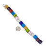 Cherry Tree Beads Handmade Lampwork Glass 12mm Multicolored Squares with Silver Foil Mix - 8 inch strand 