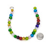 Handmade Lampwork Glass 8mm Multicolored Round Beads with a Silver Foil Center - 8 inch strand