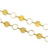 Brass Chain with 8mm Coin Links alternating with 8mm Solid Coin Links - chainHX-2392-2m - 2 meters