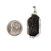Cherry Tree Beads Black Tourmaline approx. 20x30mm Rough Free Form Pendant with Silver Plated Edging and Bail - 1 per bag 