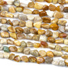 Fossilized Coral 8x10mm Pebble Beads - 15 inch strand