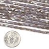 Crystal 2x4mm Opaque Gray with Taupe Kiss Faceted Tube Beads - 18 inch strand