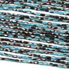 Crystal 2x4mm Opaque Aqua Blue with Jet Kiss Faceted Tube Beads - 18 inch strand