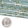 Crystal 2x4mm Aqua Blue with Honey Kiss Faceted Tube Beads - 18 inch strand