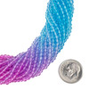 Cherry Tree Beads Crystal 2x3mm Ombre Bright Pink & Blue Rondelle Beads -14 inch strand, Color #2 