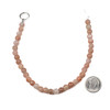 Large Hole Peach Moonstone 6mm Round Beads with a 2.5mm Drilled Hole - approx. 8 inch strand