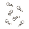 Natural Silver Stainless Steel 6x9mm Lobster Clasp with 4mm Open Jump Ring - #9, 6 per bag