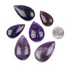 Cherry Tree Beads Amethyst approx. 17x30-31x45mm Top Side Drilled Teardrop Pendant with a Flat Back - 1 per bag 