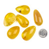 Amber approx. 17x22-18x26mm Top Front Drilled Irregular Teardrop Pendant with a Flat Back - 1 per bag